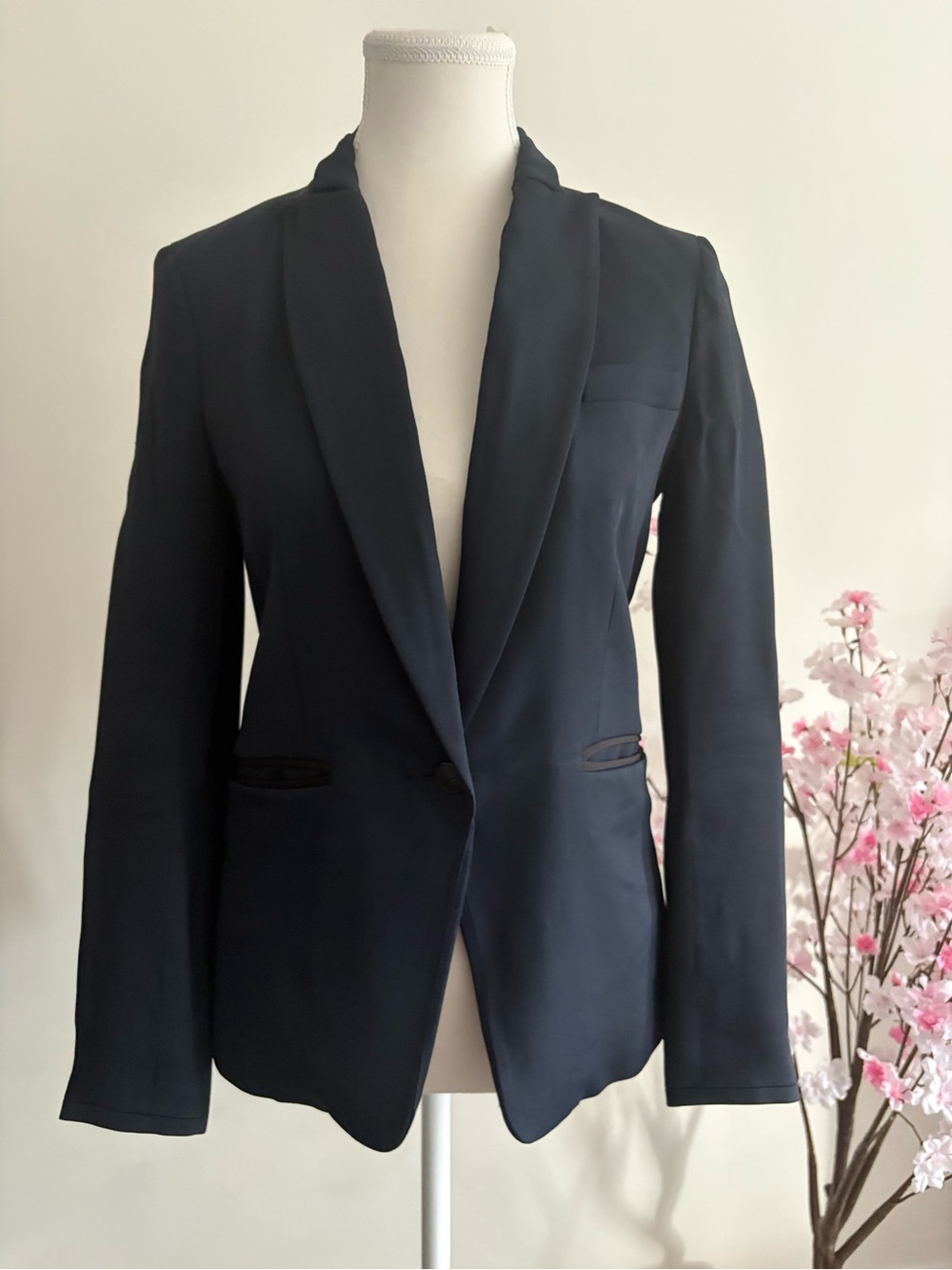 rag & bone Navy Shawl Lapel Tuxedo Blazer